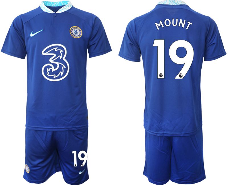 Men 2022-2023 Club Chelsea FC home blue #19 Soccer Jersey